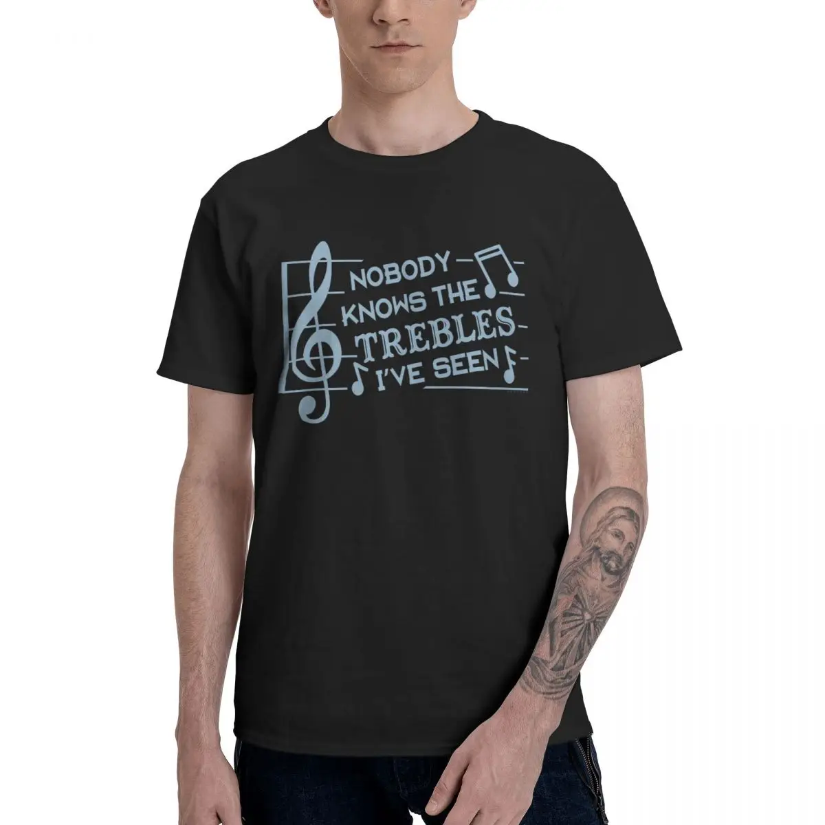 Fashion Musicians Treble Joke Pun Music Teachers T-Shirts Pure Cotton Crewneck Men's T Shirt Short Sleeve Unisex Tee Tops