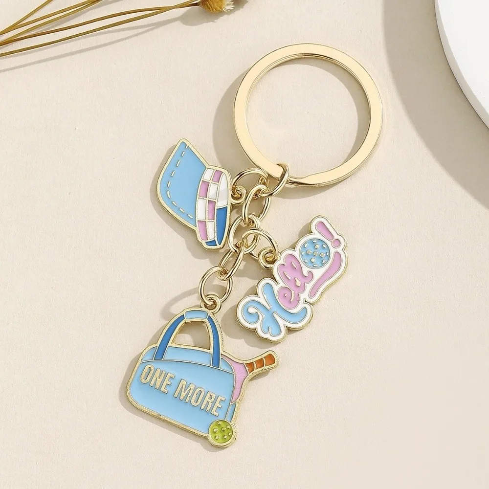New Metal Pickleball Keychain Souvenir Enthusiast Gift Pickleball Racket Keychain Creative Portable Bag Charm
