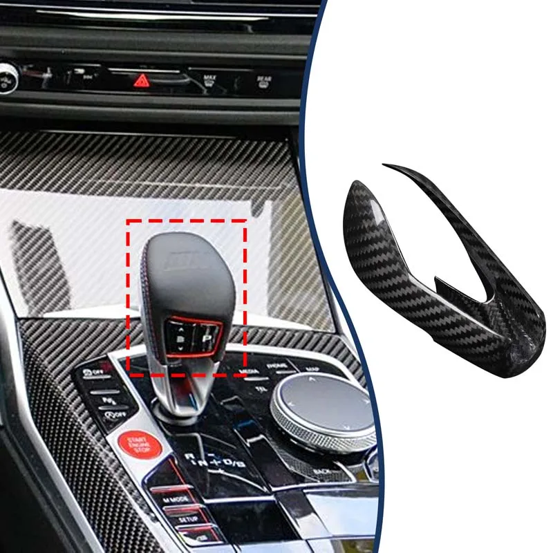 

1Pcs Real Carbon Fiber For BMW M2 M3 M4 M8 X3M X4M X5M X6M 2021-2025 Car center control gear head cover sticker Car accessories