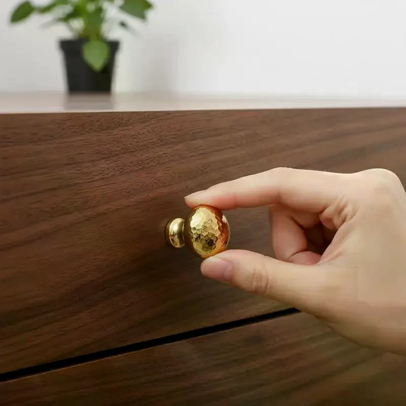 Brass Ball Furniture Pull Handles Hand-forged Hammer Cabinet Handles Door Drawer Knob Kitchen Wardrobe Cupboard Pulls
