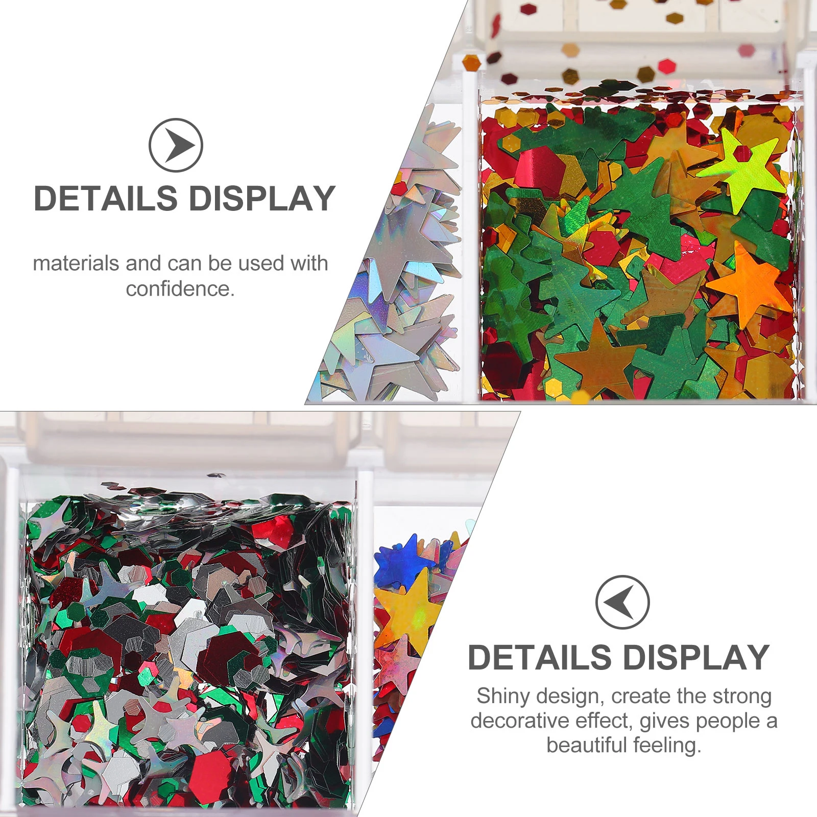 

Nail Art Sequins 3 Boxes DIY Decor Manicure naments Applique Shiny Design Wide Application Nail Decors Party Wedding Christmas