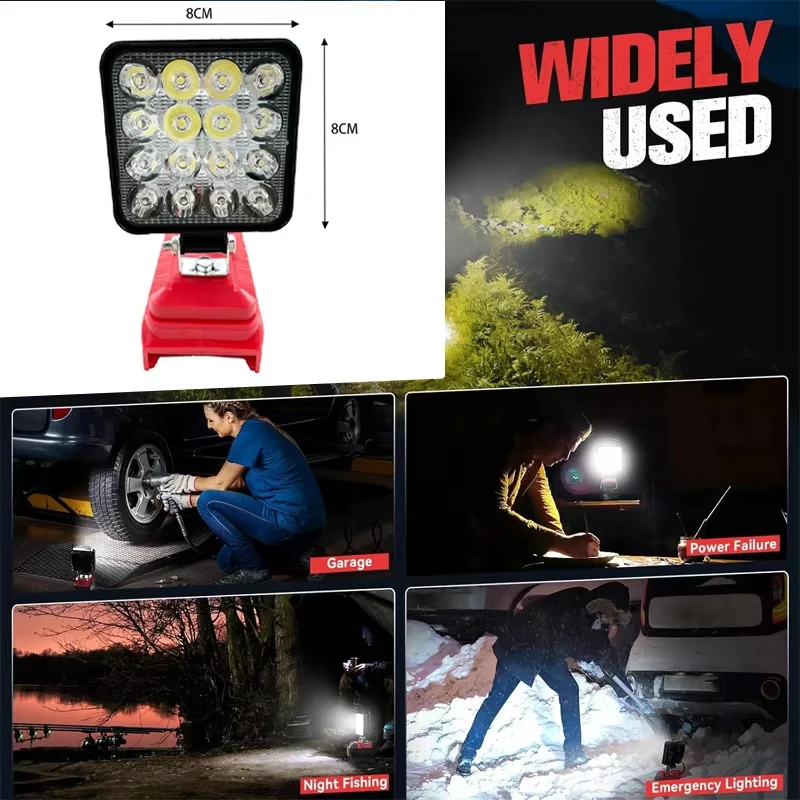 For Milwaukee LED Work Light For Milwaukee 18V Li-ion Battery Emergency Light Portable Handheld Flashlight Flood Lights Lighting