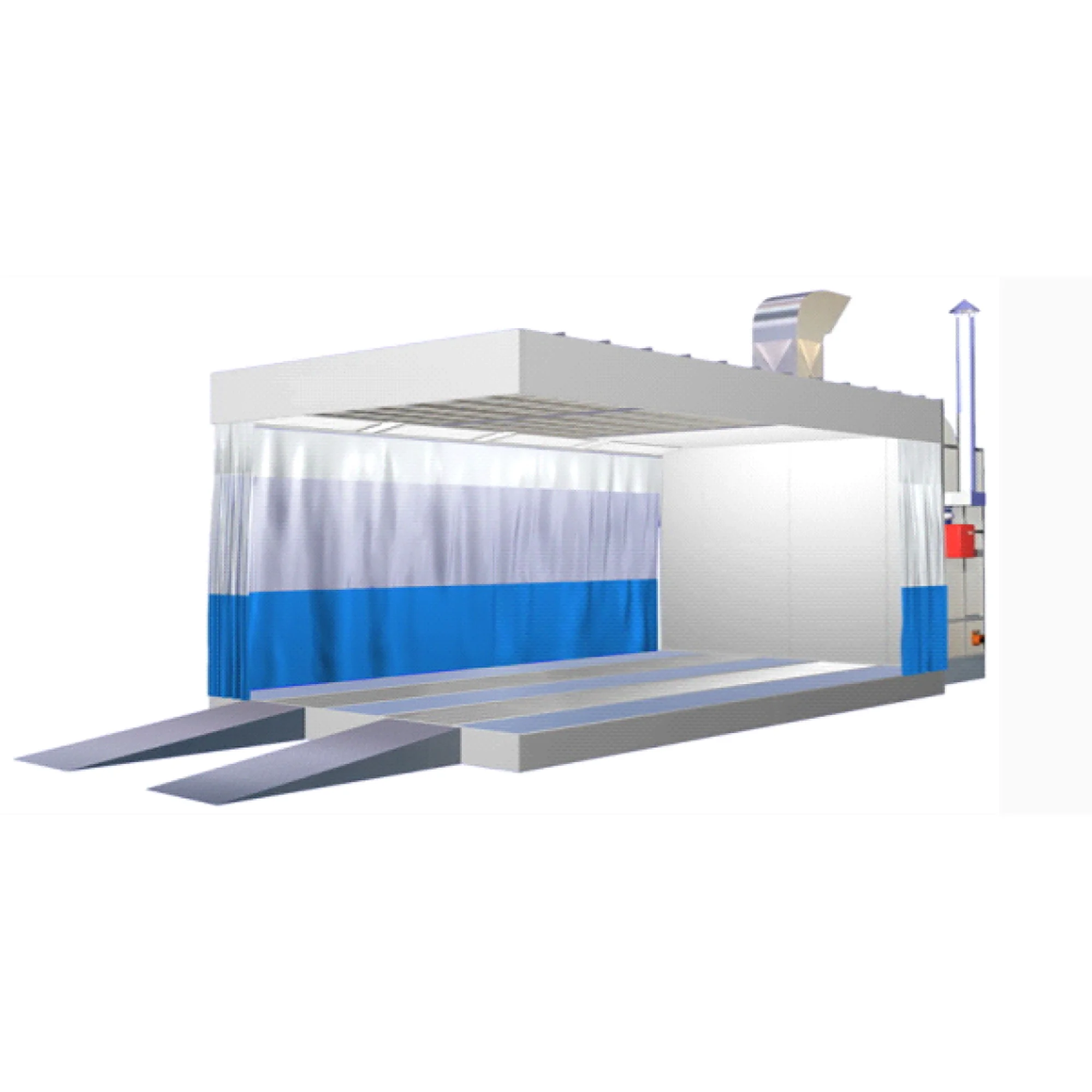 Hot Selling 7m 6.5m Car Spray Booth Preparation Bay Preparation Room PVC Curtain Car Painting Process Prep Station