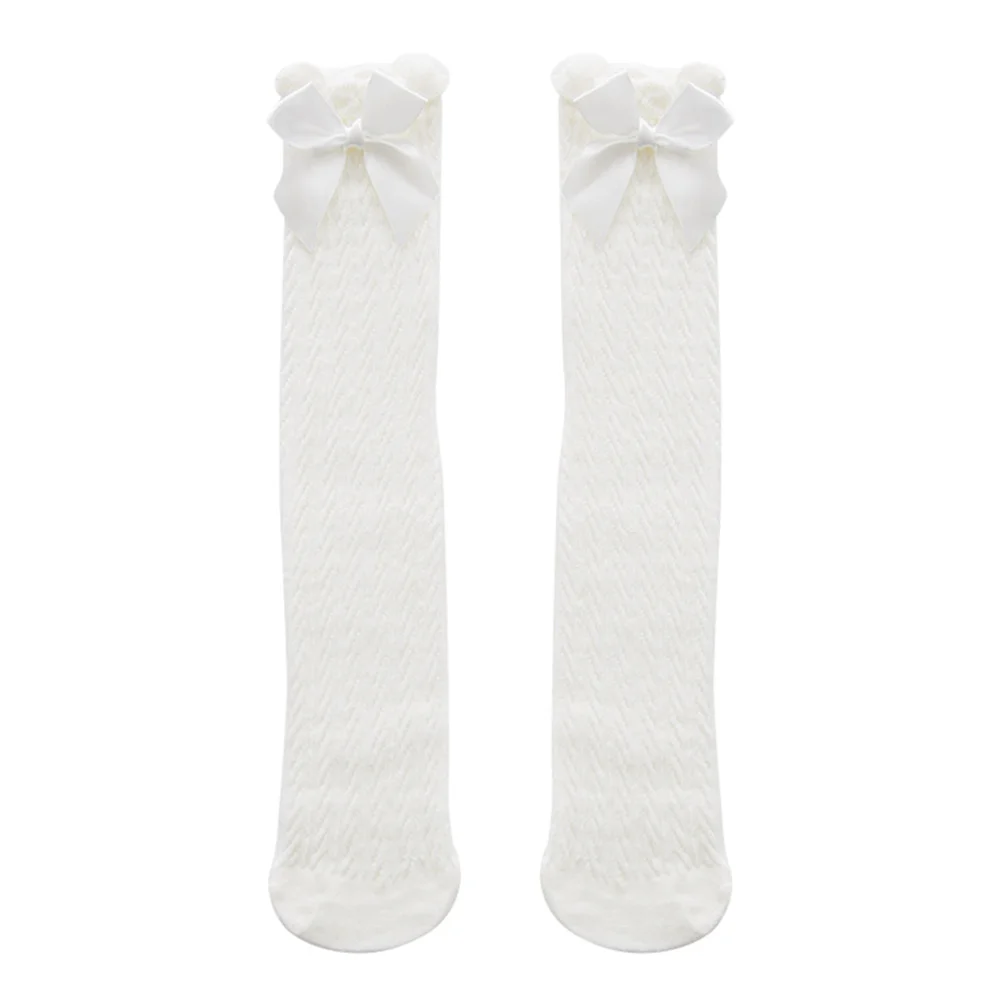 

38Cm Butterfly Knot Infant Socks Kids Long High Knee Cotton Baby Socks Soft Breathable Stretchy Cute Design Girls Footwear
