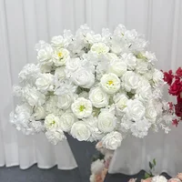 White Series 5D Rose Peony Hydrangea Wedding Arch Hang Floral Row Arrangement Table Centerpieces Runner Flower Row Event Supplie 5