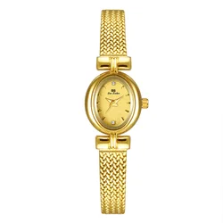 Women's Watches Luxury Brand Oval Quartz Watch Gifts For Women Vintage Elegant Waterproof Golden Wheat Bracelet Wristwatch