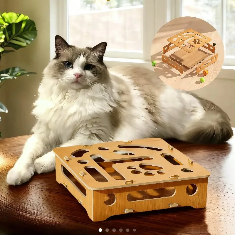 Cat Nail File Enrichment Box, Scratch Puzzle, Stress-Free Nail Care Alternative
