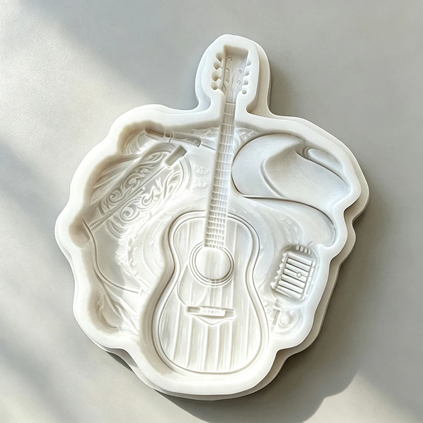 Country Music Guitar Cowboy Boots Microphone Silicone Sugarcraft Mold Chocolate Cupcake Baking Fondant Cake Decorating Tools