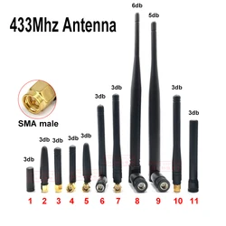 2個のLora433 MHzアンテナ433mアンテナSMA-Jデータ伝送モジュール用のオスの高ゲイン長距離