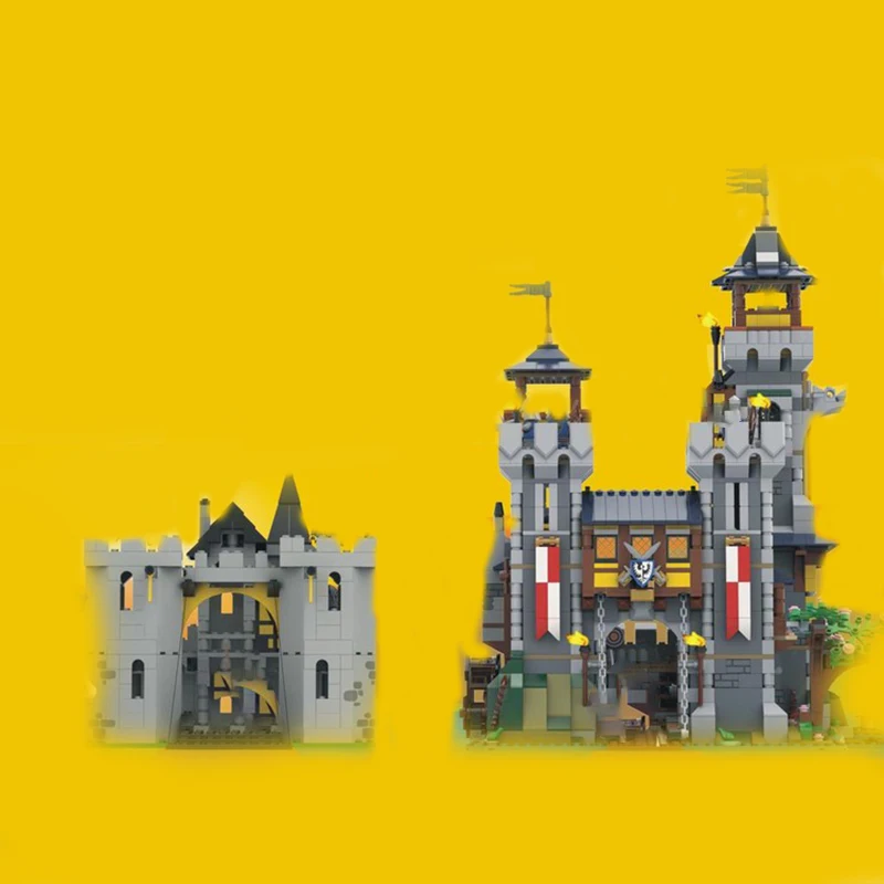 2850 pièces - Modèle de construction modulaire MOC Faucon Noir Médiéval - Jouet DIY simple et populaire pour enfants - Cadeau de festival