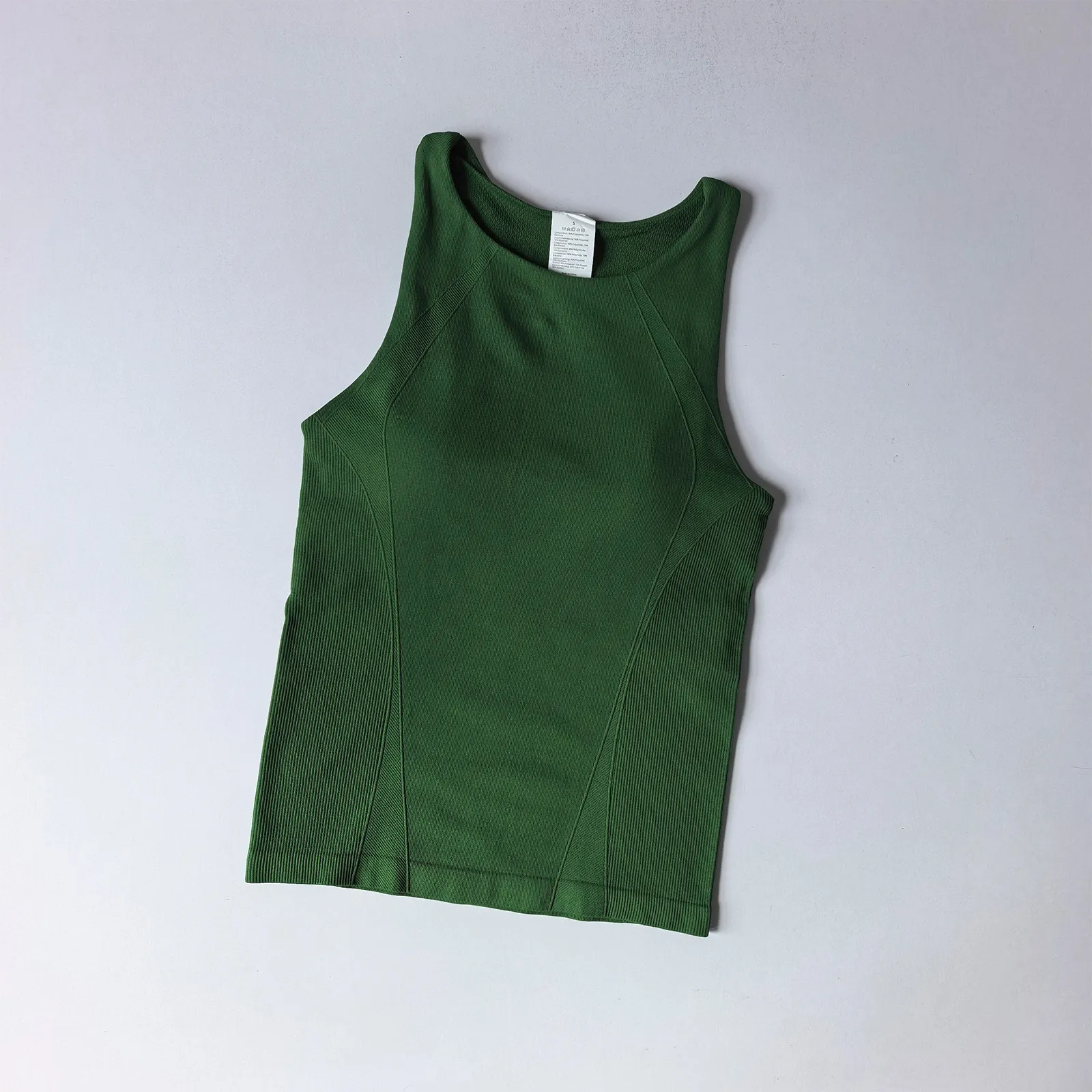 Figurbetontes, ärmelloses Yoga-Top – dehnbares, atmungsaktives Tanktop mit Falten, schnelltrocknende Sportbekleidung für Fitness, sexy, figurbetontes Sport-BH. – Detail 8