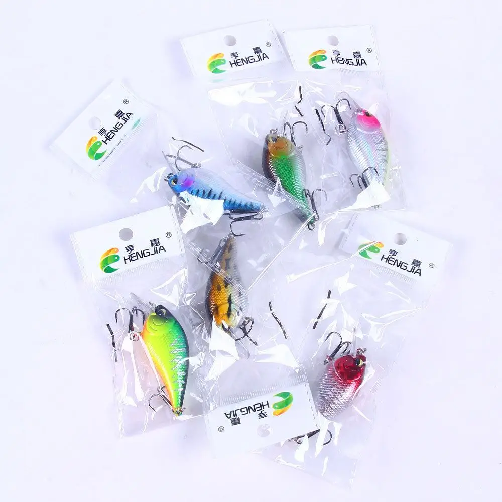 6Pcs/Set Professional 7cm/2.76in Fishing Lures 6# Treble Hook High-Strength Square Bill Crankbait Sharp Shallow Diving Bait