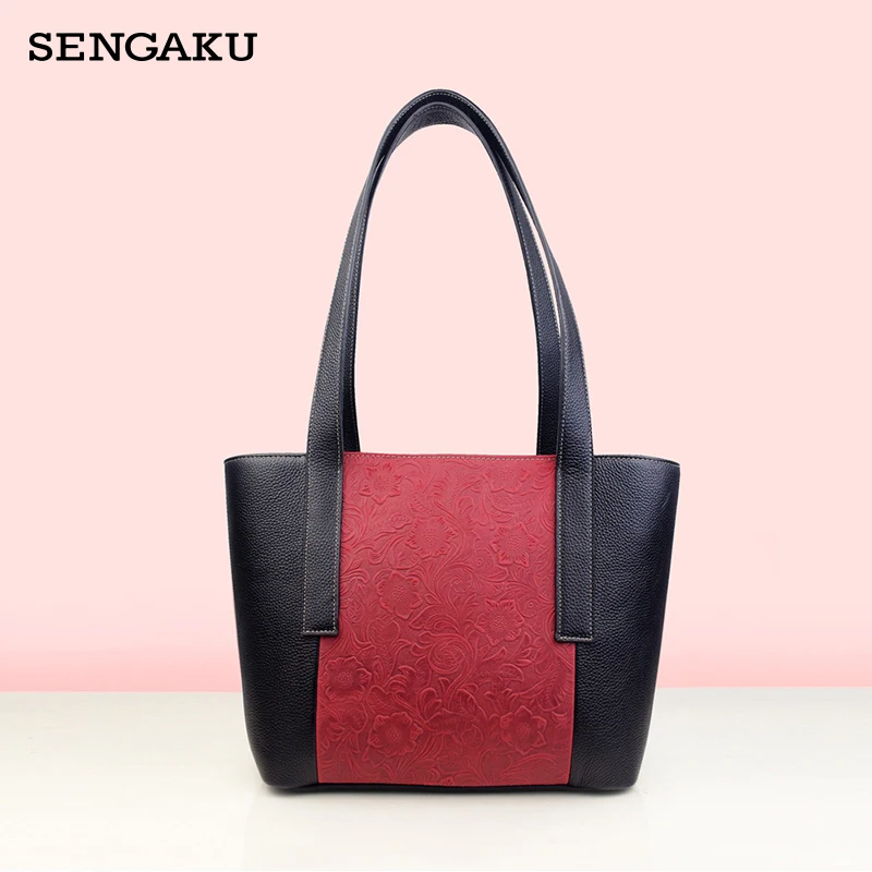 Fashion Soft Genuine Leather Women Shoulder Bag Large Capacity Female Tote Bag Handbag Lady Hand Bag