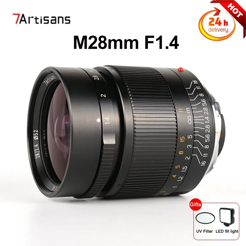 

7artisans M28mm F1.4 Manual Focus Large Aperture Fixed Focus M-Mount Camera Lens for Leica M-M M240 M3 M5 M6 M7 M8 M9 M9P M10