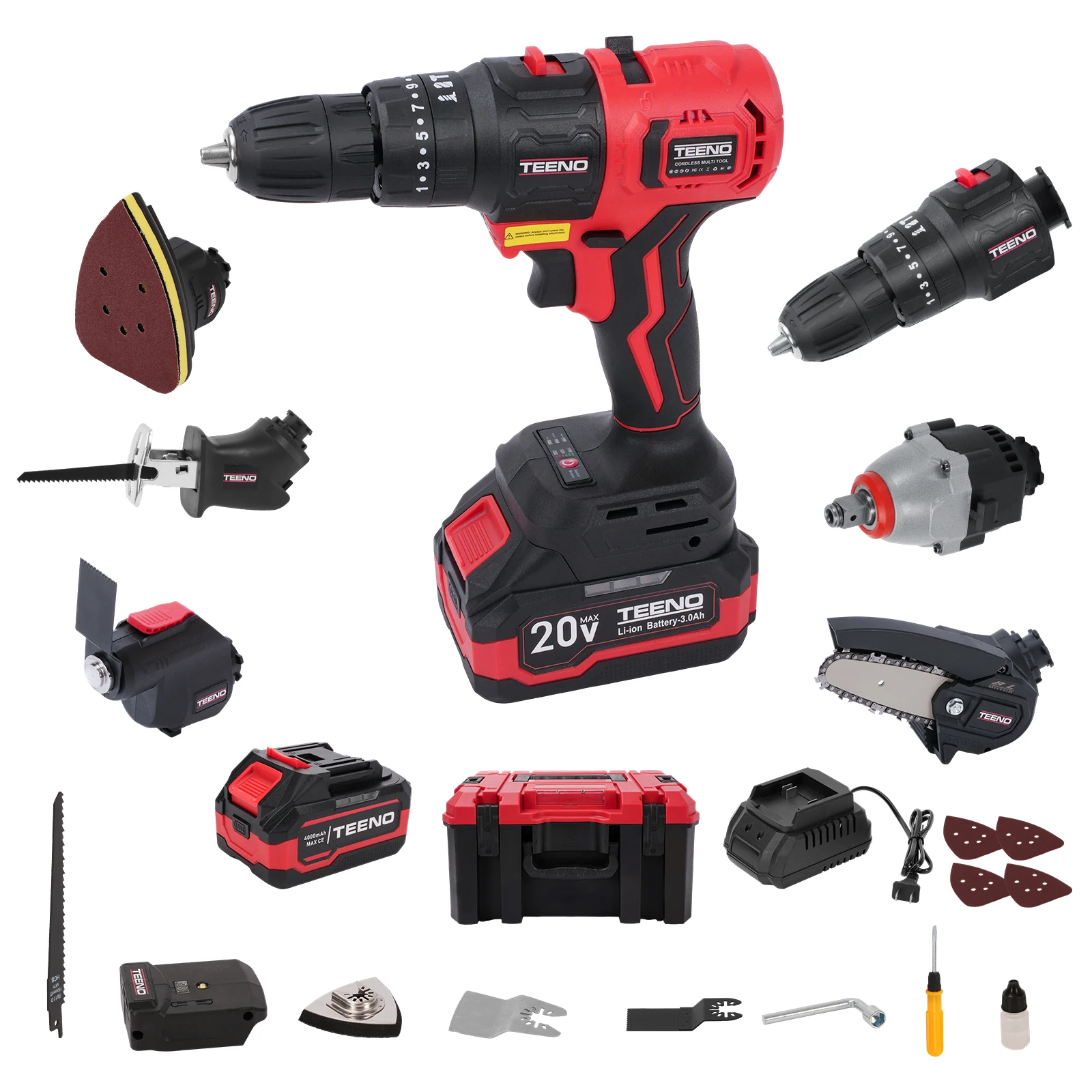 Reciprocating Saw Cordless - TEENO Brushless Power Tool Combo Kit,