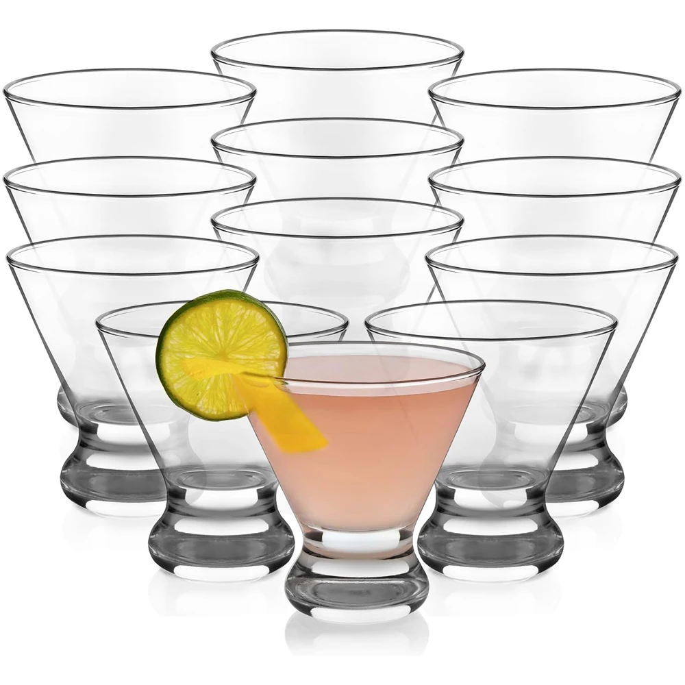 Juego de Copas de Martini Cosmopolitan sin Tallo, Aptas para Lavavajillas, Copas de Martini Ligeras para Fiestas, Bodas y Eventos