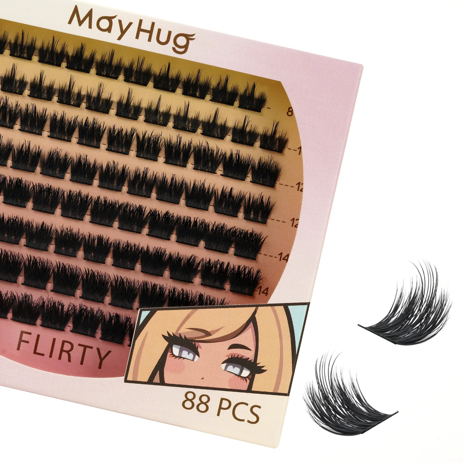 88 pçs mangá cílios cluster cílios postiços individuais lash clusters 3d individual mangá fofo macio natural cílios extensão