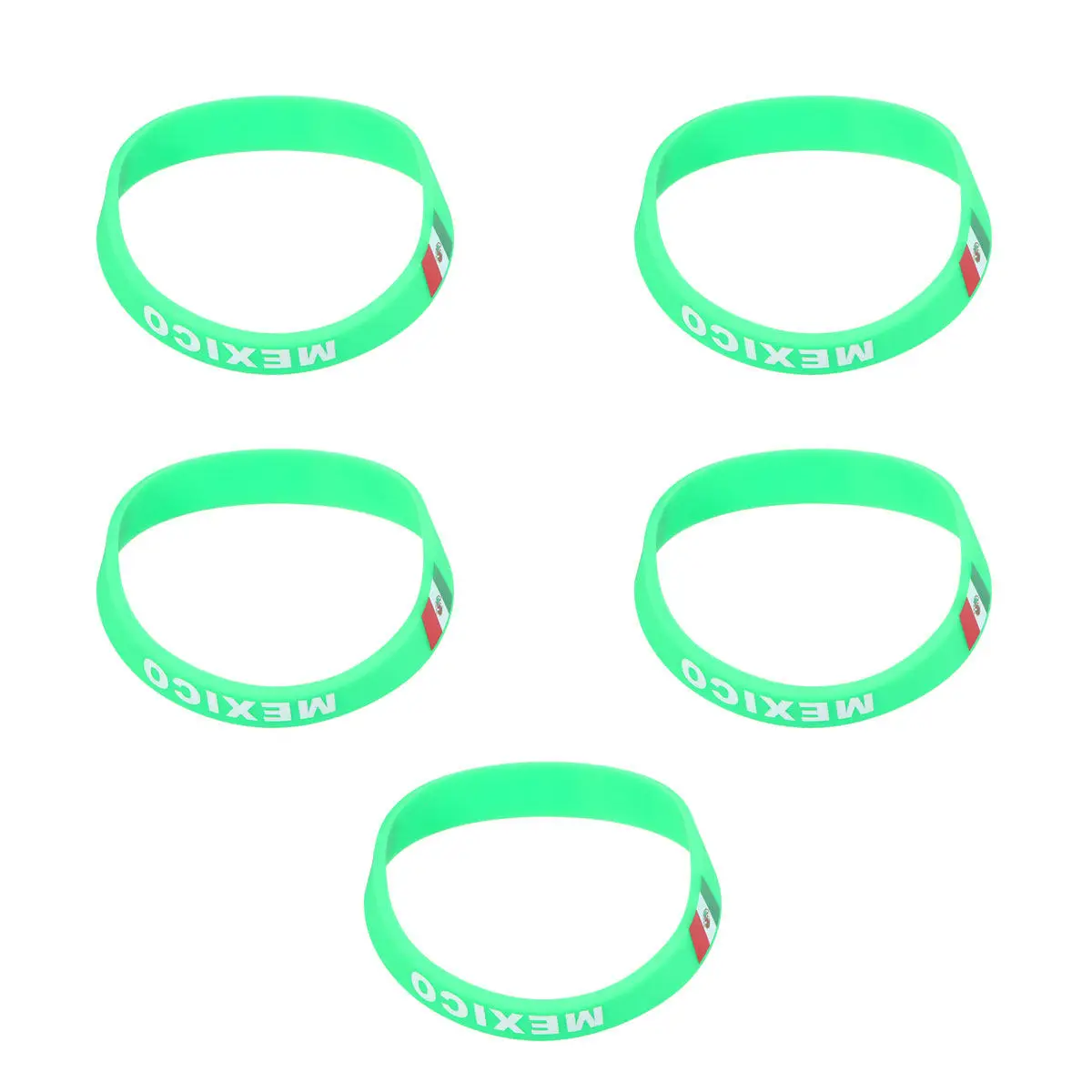 

5Pcs High Quality Silicone Flag Wristband Country Themed Sports Bracelet for Cheerleading Fan Support Outdoor Activities Stadium