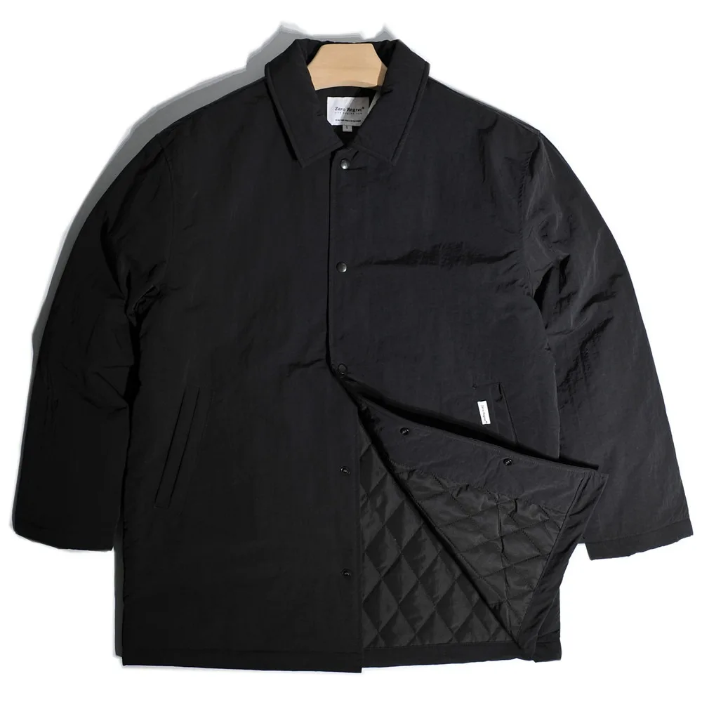 Japanese Retro Turn Collar Medium Long Cotton Jacket Windbreaker Warm Men's Loose Warm Coat