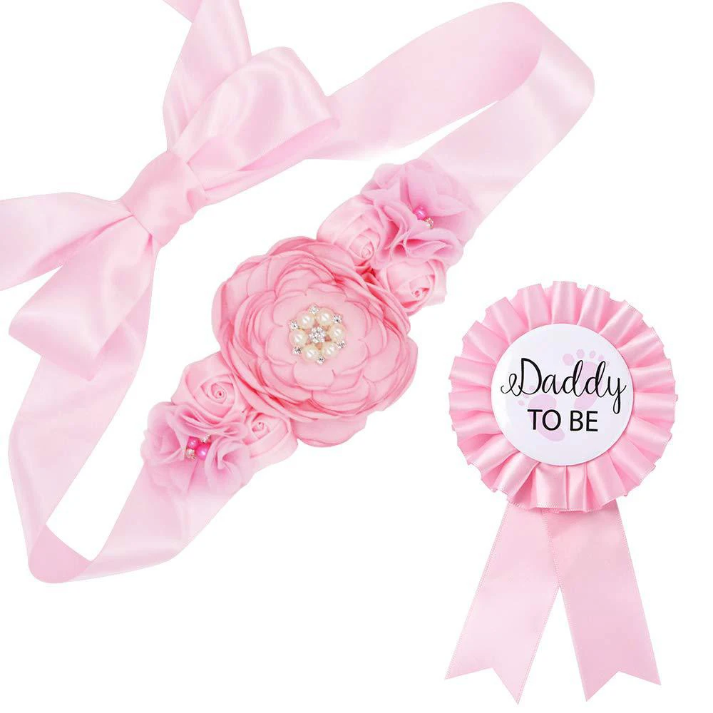 Mom Dad Blue Pink Badge Shoulder Strap Oh Baby Foot Printed Latex Balloon Baby Shower Girl Boy Gender Reveal Party Decorations