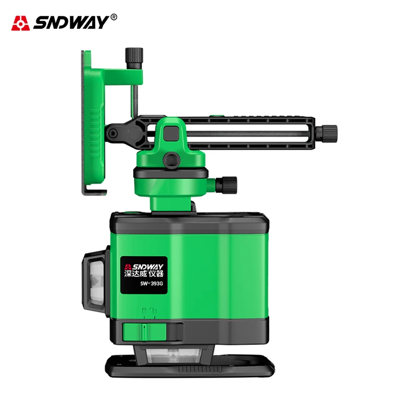 SNDWAY 3D 12-line laser level vertical green light high-precision 360° automatic horizontal strong light cross line wall sticker