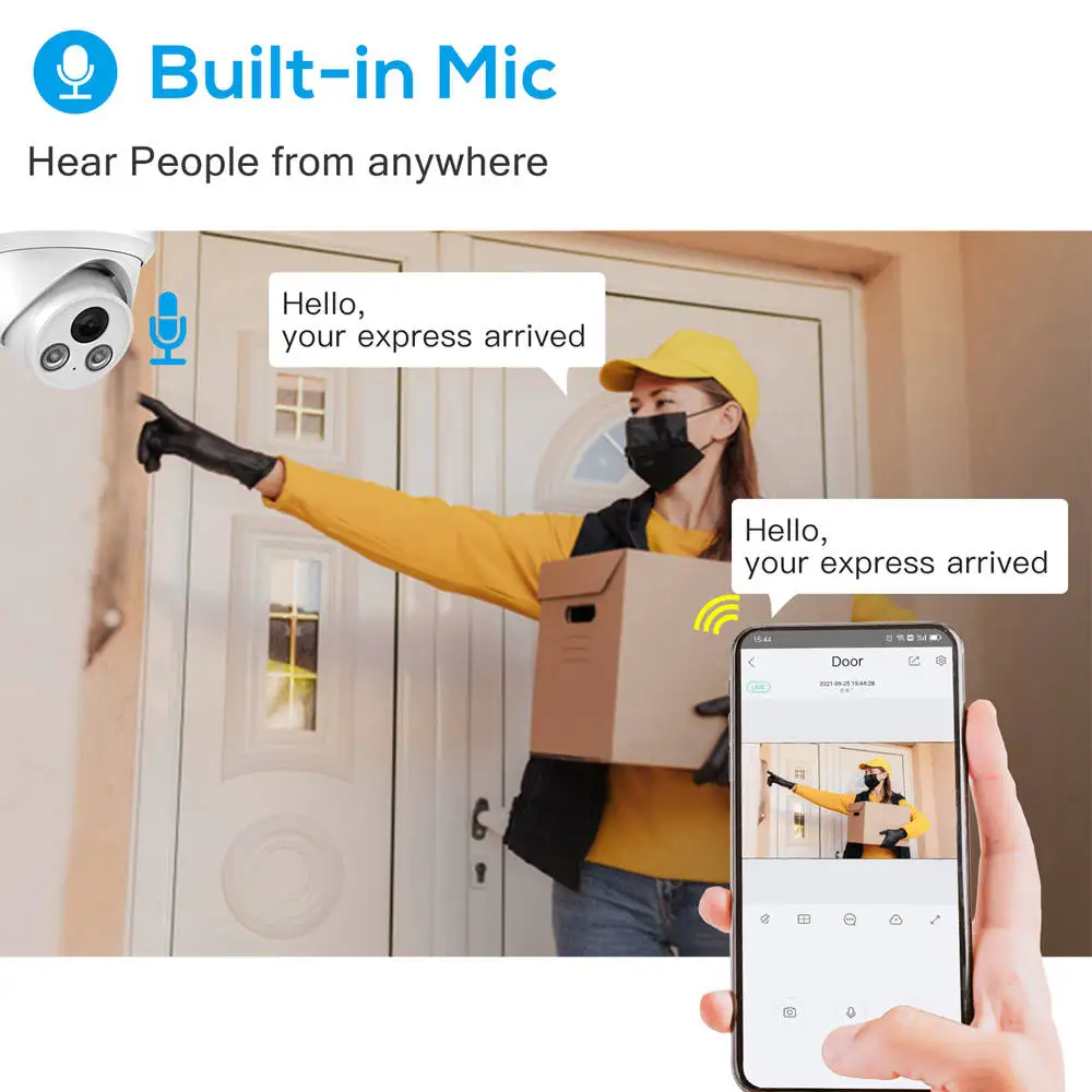 HIK-Conect App 5mp 8ch HD AI Ip Poe Nvr Home Outdoor Security Camera Surveillance Cctv System Kit