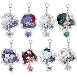 Honkai Star Rail Game Keychain For Penocony Robin Acheron Aventurine Black Swan Sparkle Misha Clara With Pendant