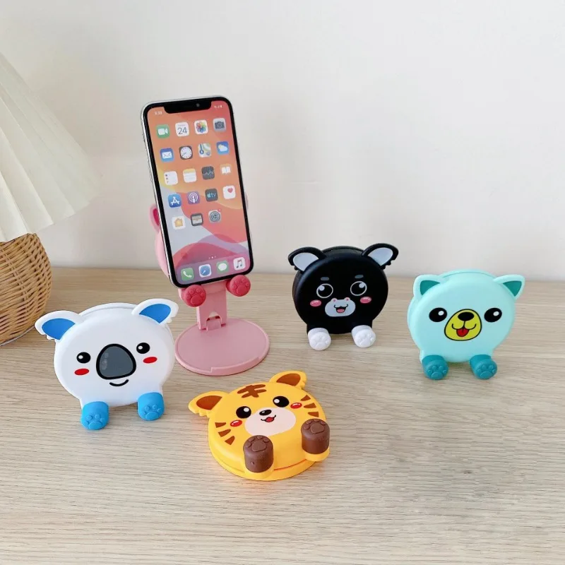 1pc Cartoon Mobile Phone Bracket Lifting Folding Bracket Flat Universal Multifunctional Desktop Lazy Bracket Phone Holder - view 4