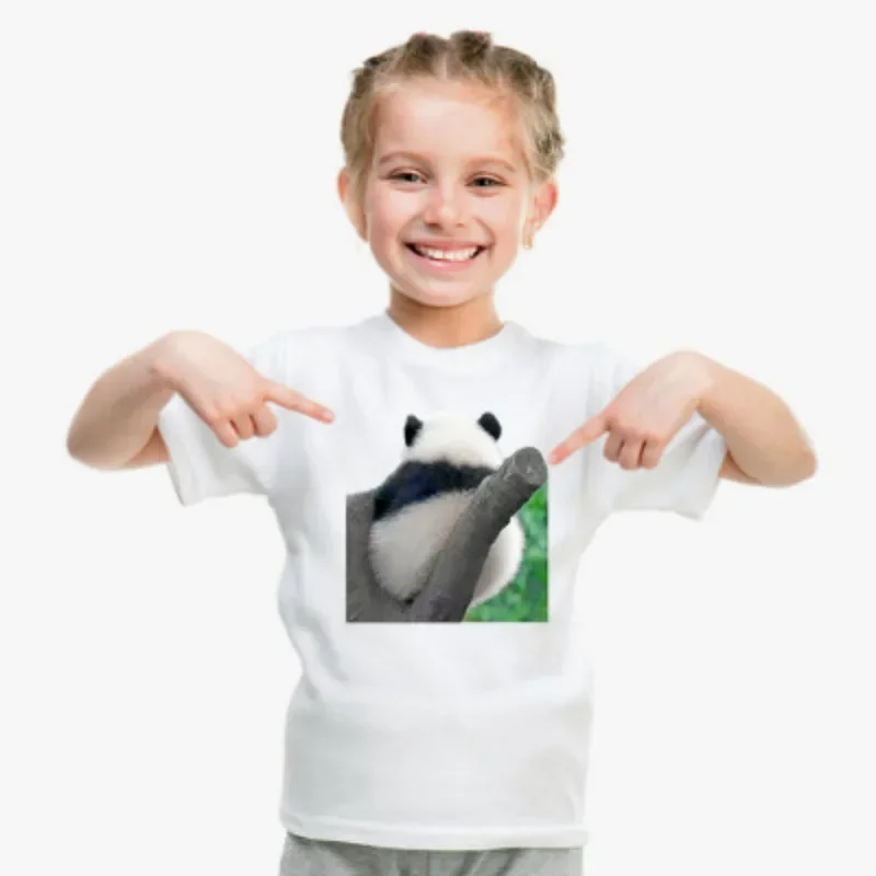 Roupas infantis e masculinas na Europa e nos Estados Unidos, panda explosivo, camiseta estampada com padrão floral, roupas de menina, tops