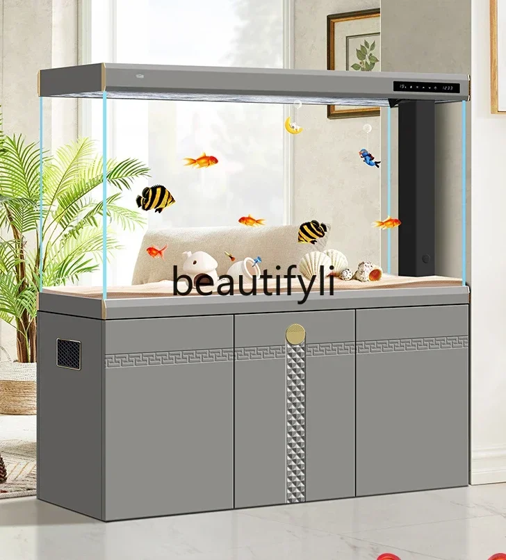 

ssK178 Fish tank living room household ultra-white ecological intelligent floor bottom filter 2024 new partition large aquarium