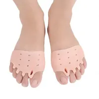 2Pcs/Pair Silicone Comfortable Toe Braces 5-holes Toe Separators Hallux Valgus Straightener Orthodontic Foot Toe BracesFoot Care