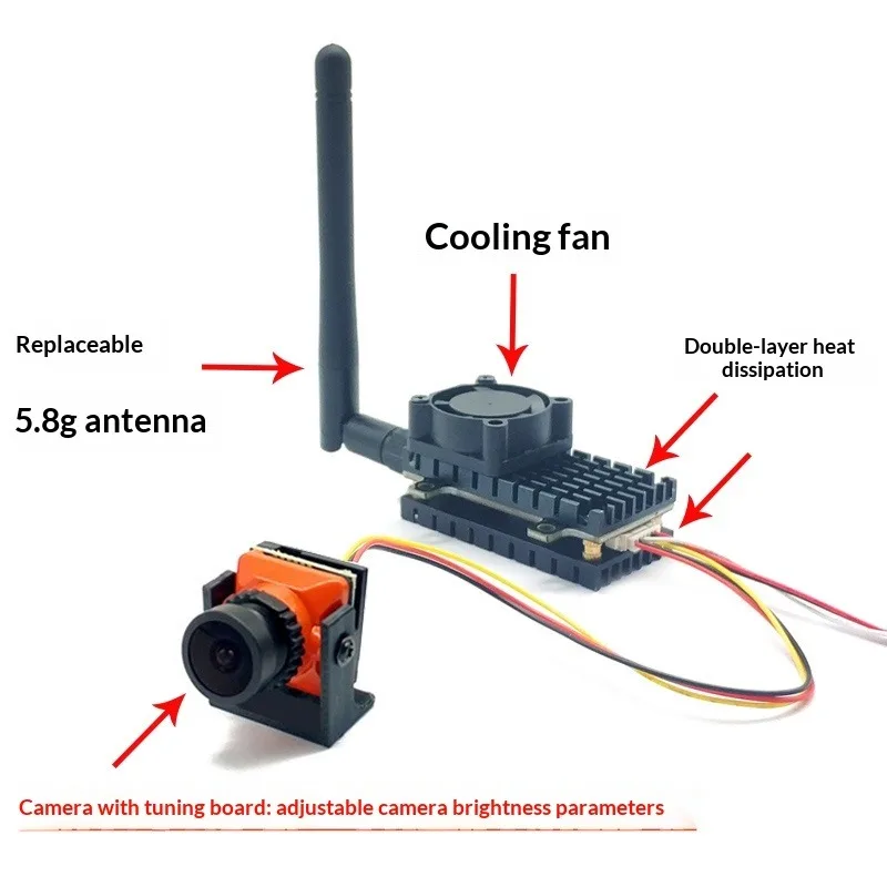 2W 2000mW high-power 5.8G image transmission camera FPV traversing aircraft fixed wing aerial image transmission module