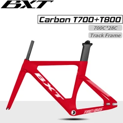 BXT Full Carbon Track Bicycle Frameset with Fork Seatpost, Fixed Gear, Racing Bicycle Frame, 700C