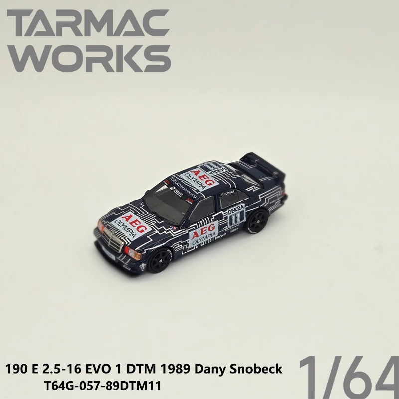 Tarmac Works 1:64 Mercedes-Benz 190 E 2.5-16 EVO 1 DTM 1989 #11 AEG Olympia T64G-057-89DTM11 Collectible Model Vehicles Alloy view 2