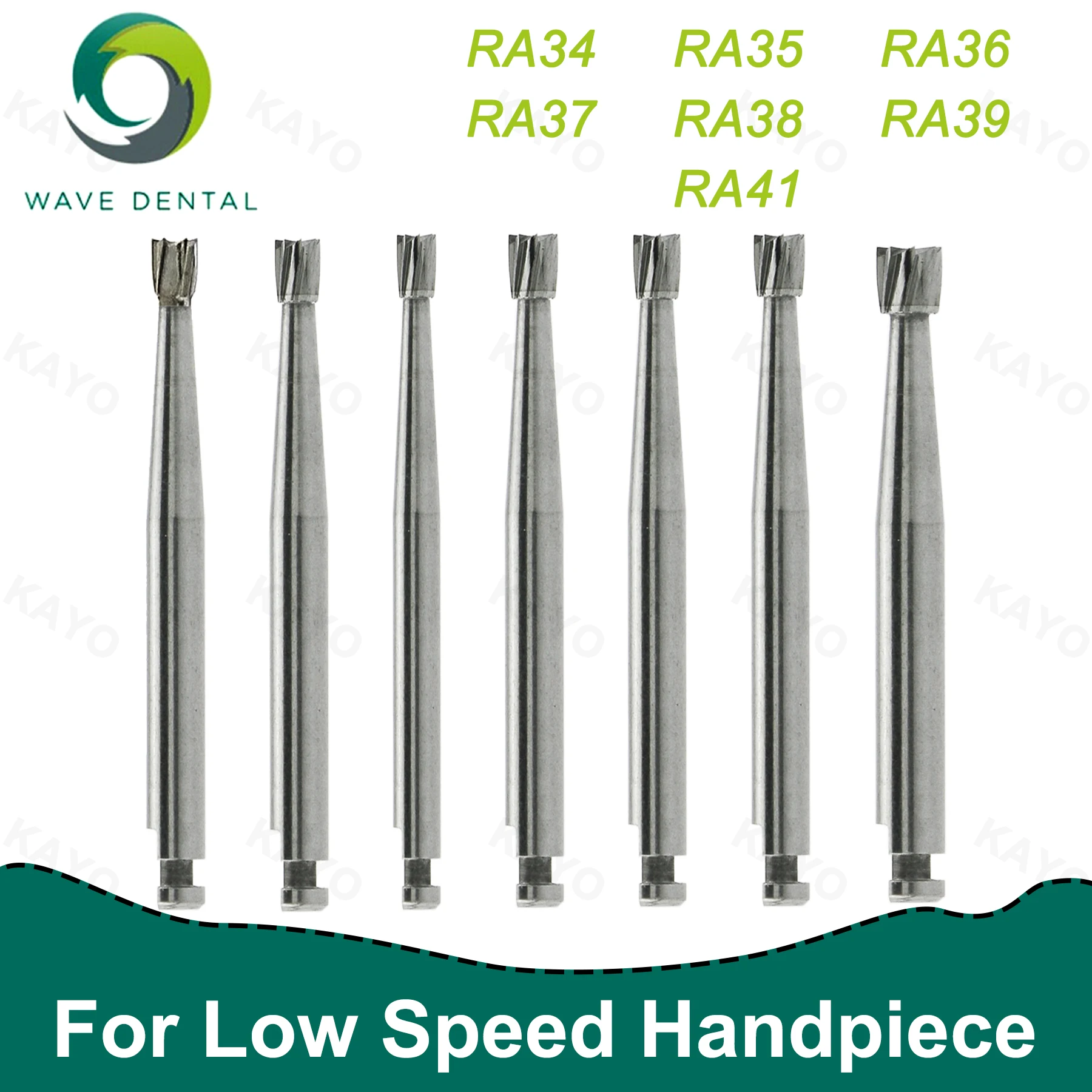 WAVE Dental Burs Tungsten Carbide Burs Dental Strawberries Inverted Cone Head For Low Speed Turbine RA 2.35mm 5Pcs/Pack