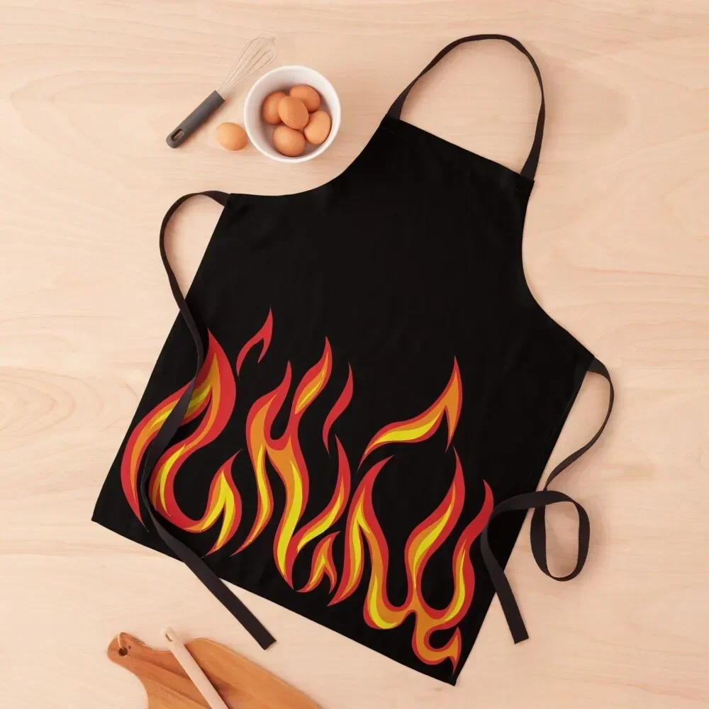 

fire flames Apron Chef Uniform For Men Women Kitchen'S women's work men's barbecue Apron