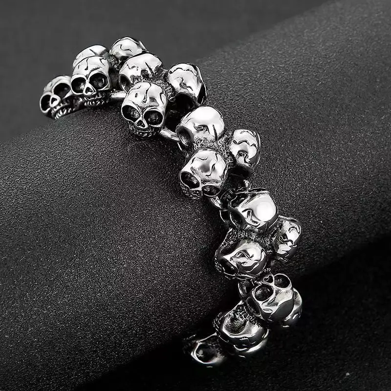 Gothic Fashion Trend Knight Cross Death Skull Bracelet Men\'s Personalized Jewelry Accessories