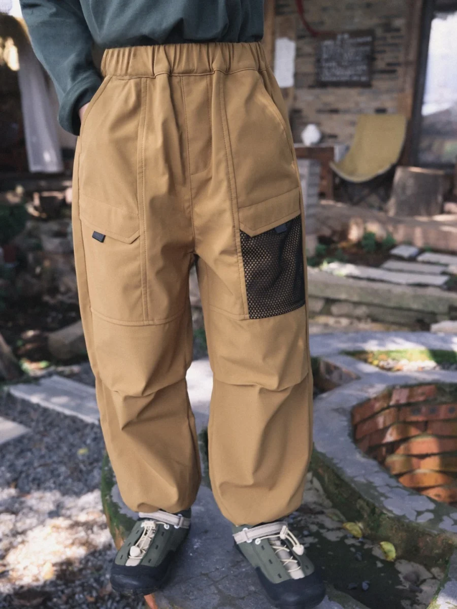 Facec Hard  Outdoor Pants for Boys Quick Dry Waterproof Loose Fit Spring Autumn New Style Long Pants Polyester Fiber