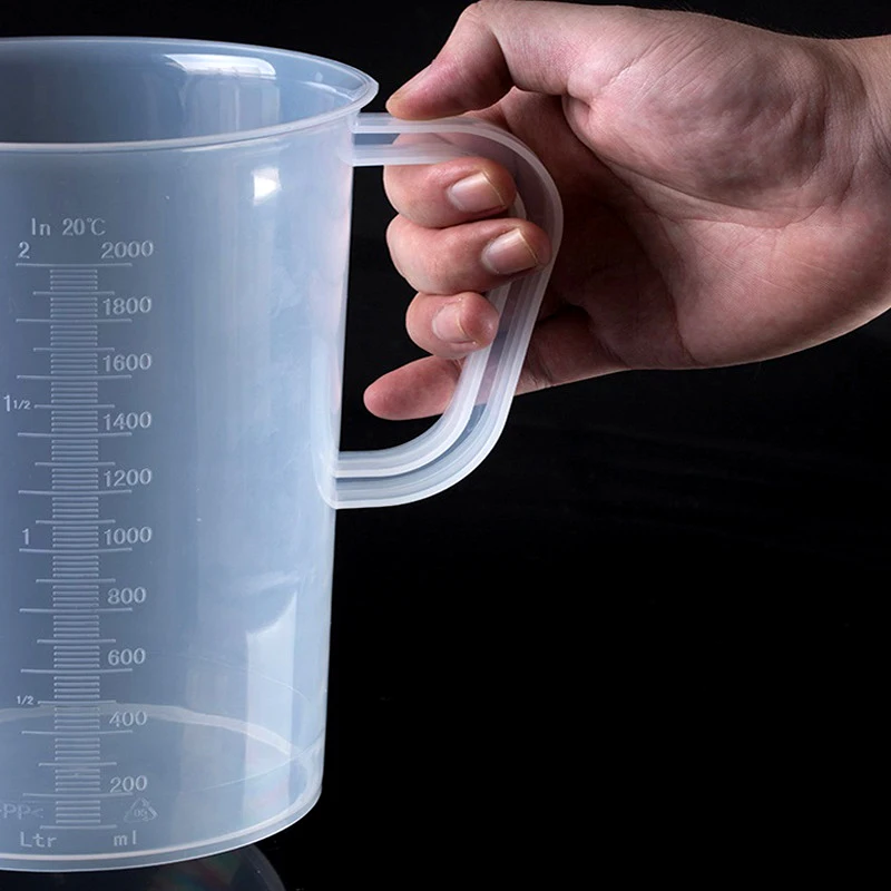 Vaso de medición de plástico transparente para cocina, vaso de Laboratorio de Ciencia, libro de texto de oficina, Escala de capacidad de