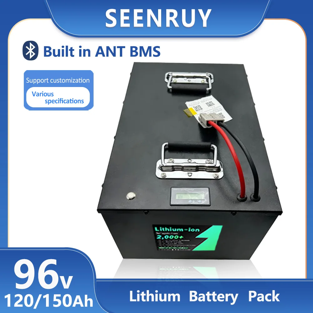 

Литий-ионный аккумулятор 96В 120Ач 150Ач с BMS ANT 80А 100А 150А для фудтраков, погрузчиков, автомобилей, мотоциклов, автодомов, гольф-каров