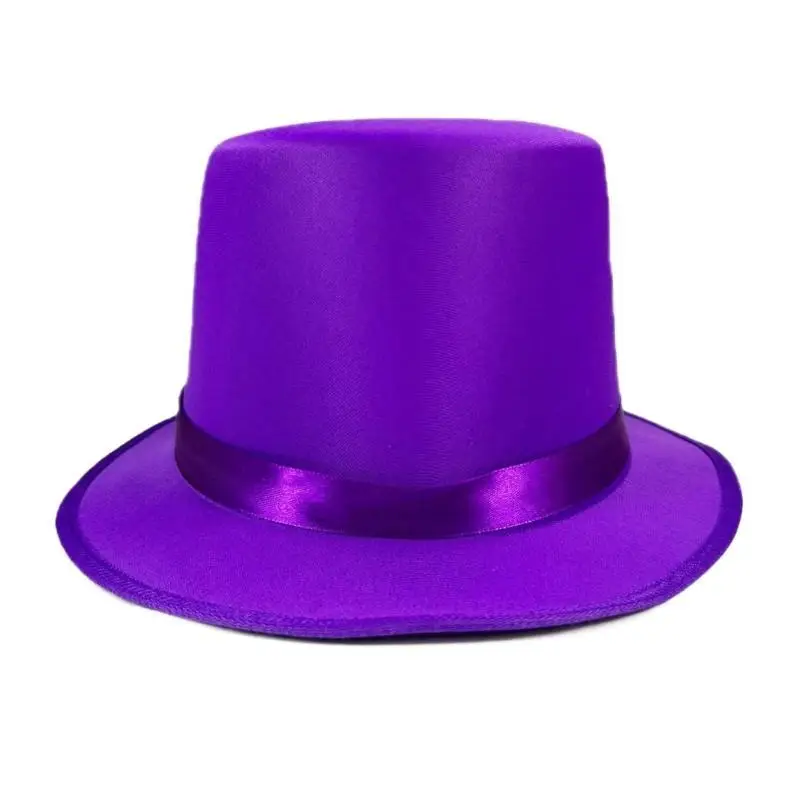 31BB Bright Color Hat Adult Roleplay Fedoras Hat Party Headwear Halloween Costume Hat