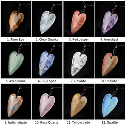 1pc Natural Crystal Labradorite Heart Shaped Pendant Polished Healing Moonstone Crystal Pendant Fashion Spiritual Jewelry Gift