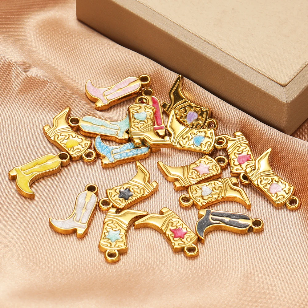 5 Stück Edelstahl-Emaille-Anhänger in Herz- und Sternform für DIY-Schmuck, Halsketten, Armbänder und Ohrringe – Detail 5