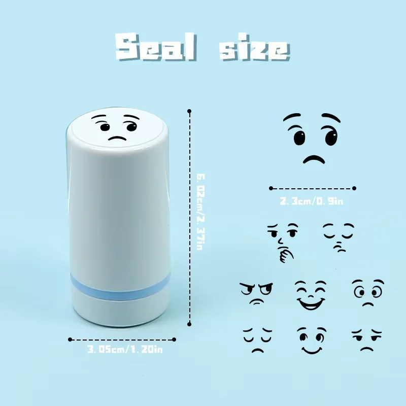 1pcsTeacher Stamps Self-Inking, Pre-Inked Office Stationery Happy Smile Faces, Encouragement Classroom Expression Stamps