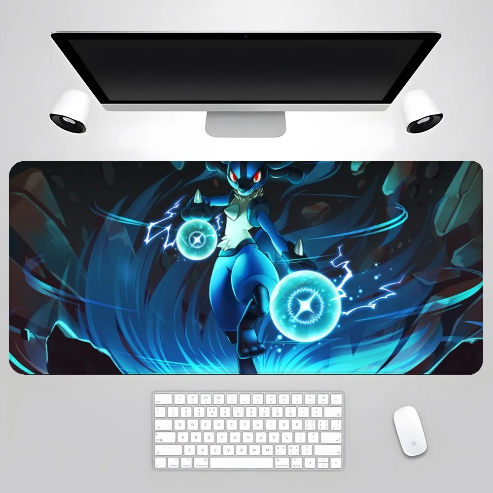 Pokemon Lucario Mouse Pad Gamer Pc Gaming Accessories Rubber Mat XXL Deskmat Mats Keyboard Cabinet Mause Laptops