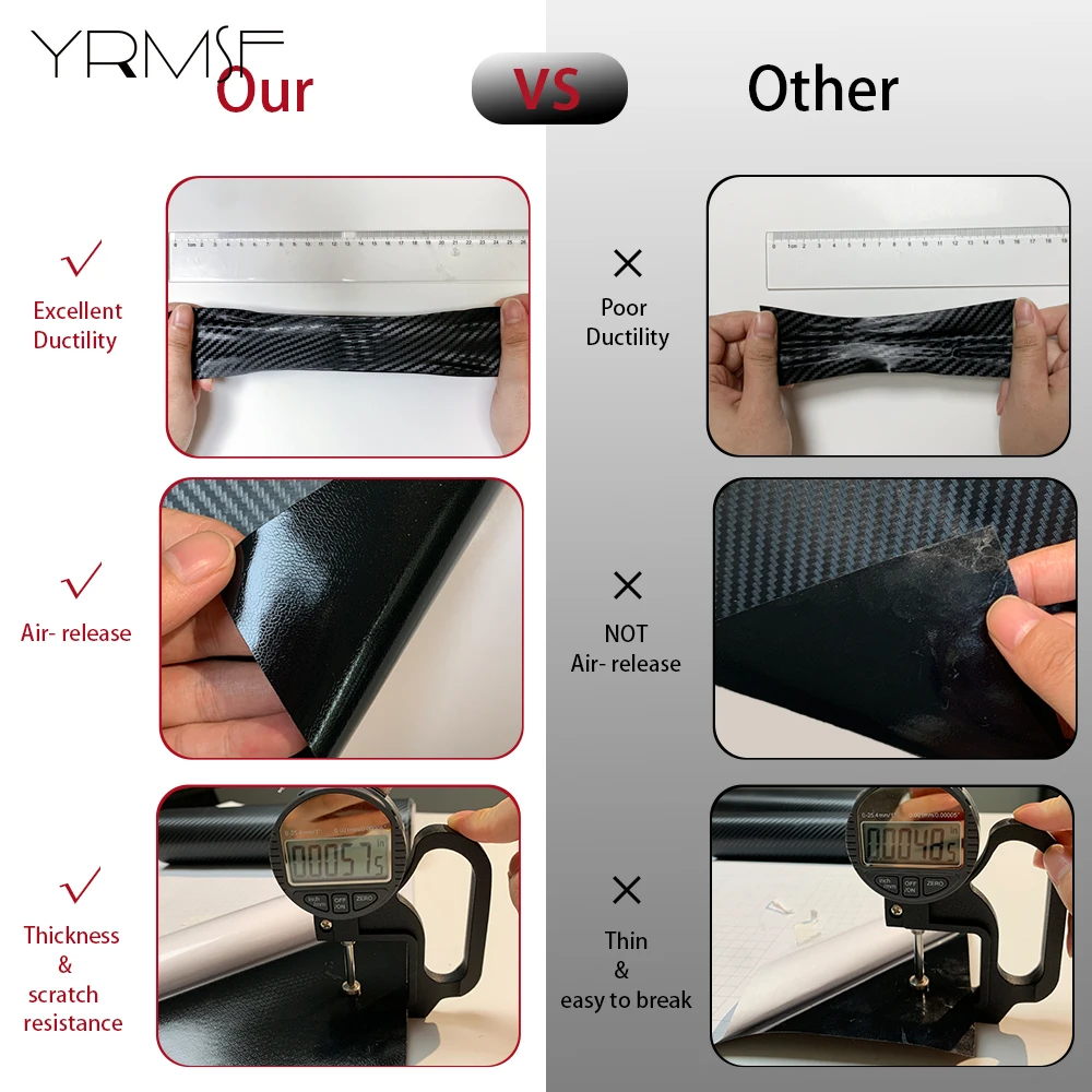 3D Carbon Fiber Vinyl Wrap Glossy Black Car Stickers Matte Kitchen Tape Protector Strip for Cars Door Sill Window Phone DIY Home image 6