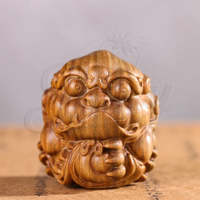 خشب الصندل الأخضر نحت الحلي الشجاعة Yuanbao Pixi الشجاعة سطح المكتب الحلي الهدايا لجلب الحظ ديكور المنزل #2