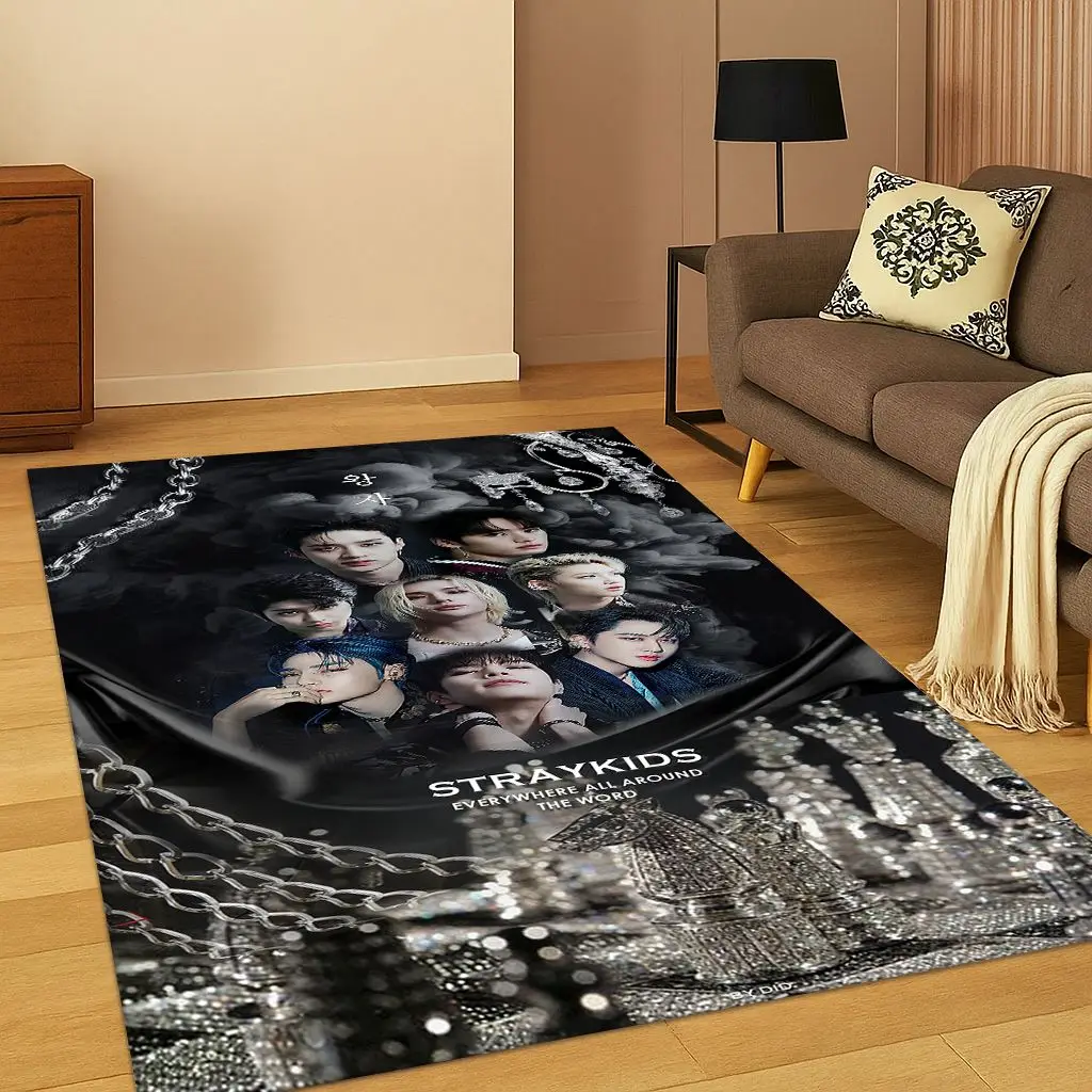 Kpop Star S-Stray Kids Hyunjin Carpet Rug for Bedroom Living Room Sofa Home Doormat Home Decor,Area Rug Non-slip Floor Mat Gift