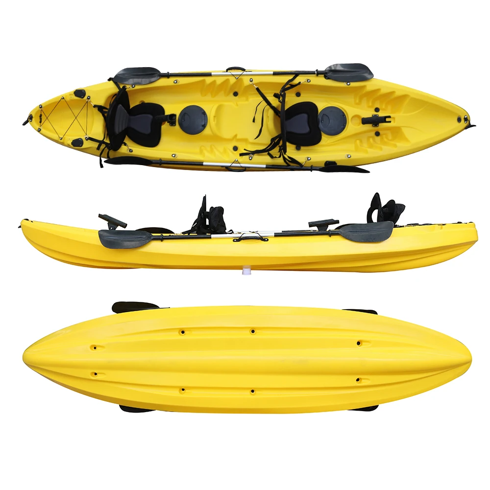 12 'Double Seat 2 + 1 Fishing Kayak with Double Seat Paddle, Perfect for Couples and Families