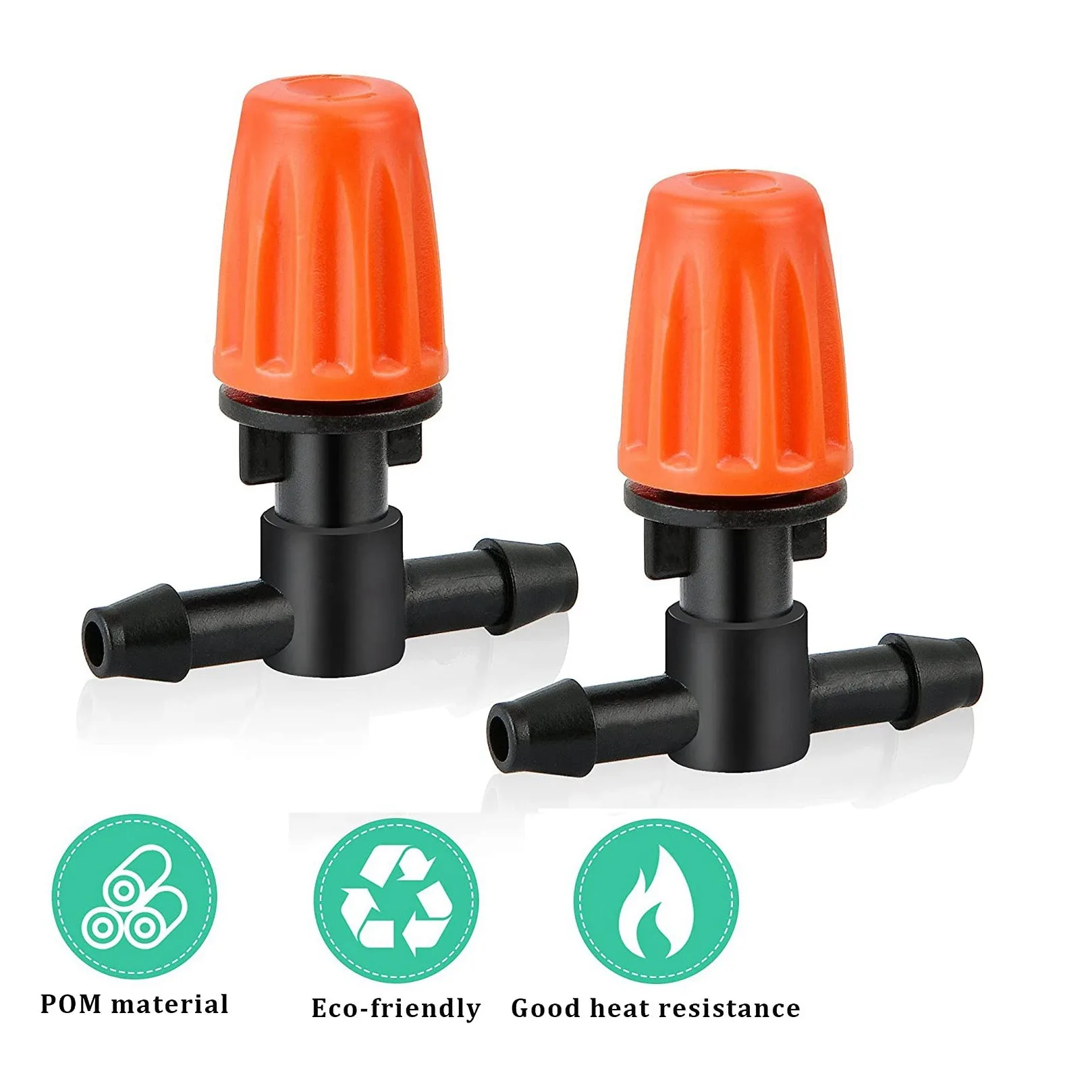 50 Pcs Three-Way Atomizing Nozzle, Adjustable Mist Nozzles, Drip Irrigation Emitters, Greenhouse Watering System